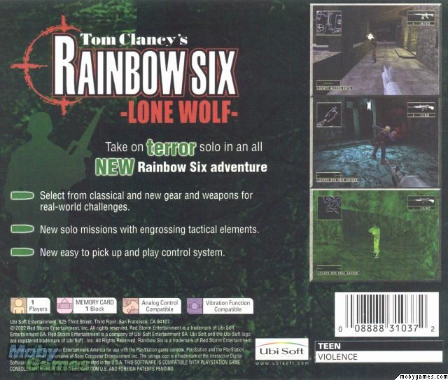 Rainbow Six - Lone Wolf - Sony PlayStation (Red Storm Entertainment - 1) video game collectible [Barcode 3307210114693] - Main Image 2