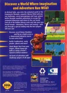 The Pagemaster - Sega Genesis (Mega Drive) (Fox Interactive - 1) video game collectible [Barcode 086162701672] - Main Image 2