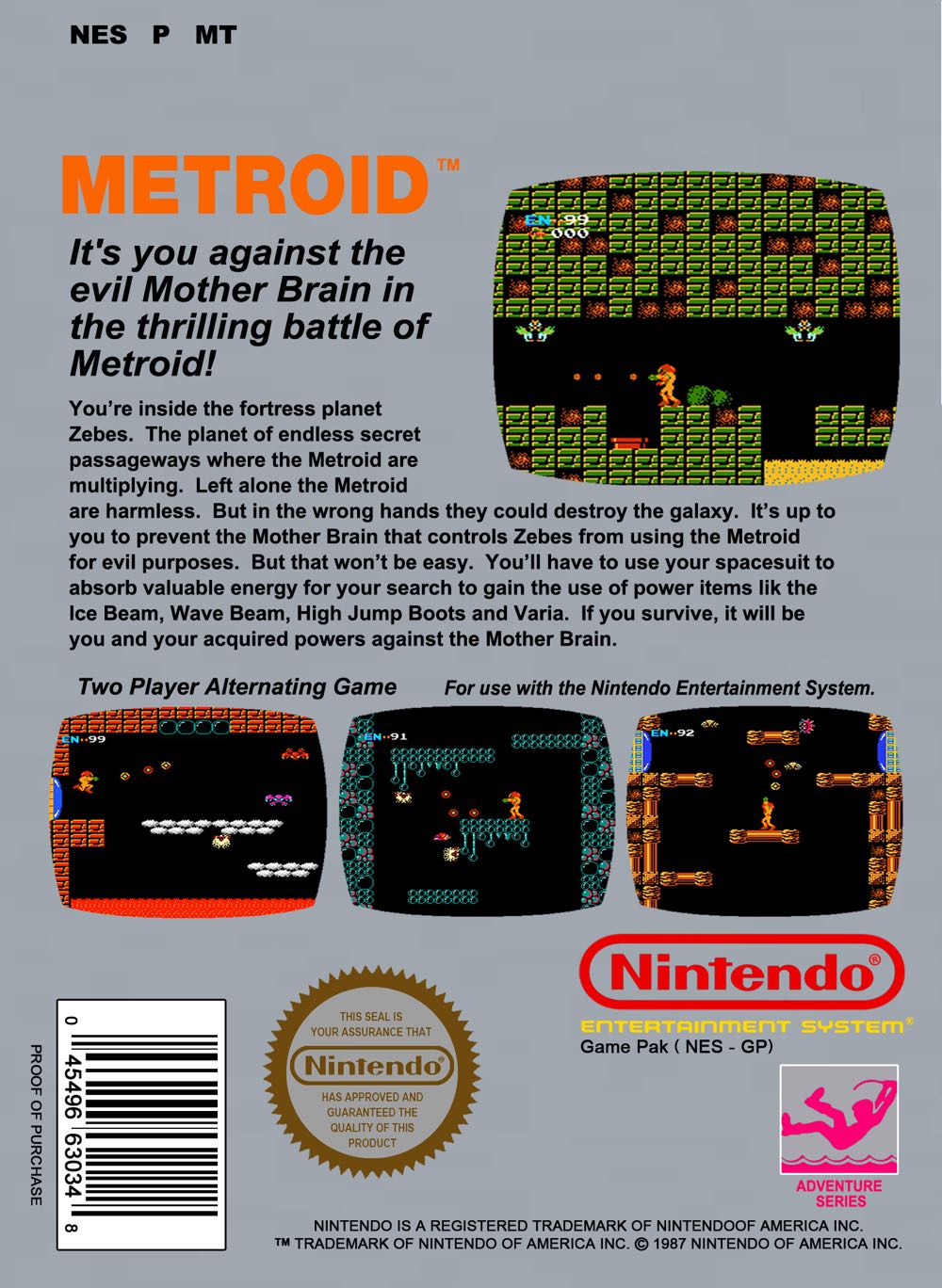 _Metroid - Nintendo Entertainment System (NES) video game collectible - Main Image 2