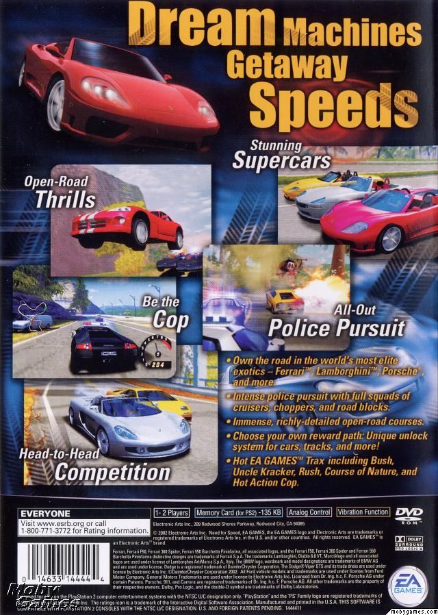 Need for Speed - Hot Pursuit 2 - Sony PlayStation 2 (PS2) video game collectible [Barcode 5030932029430] - Main Image 2