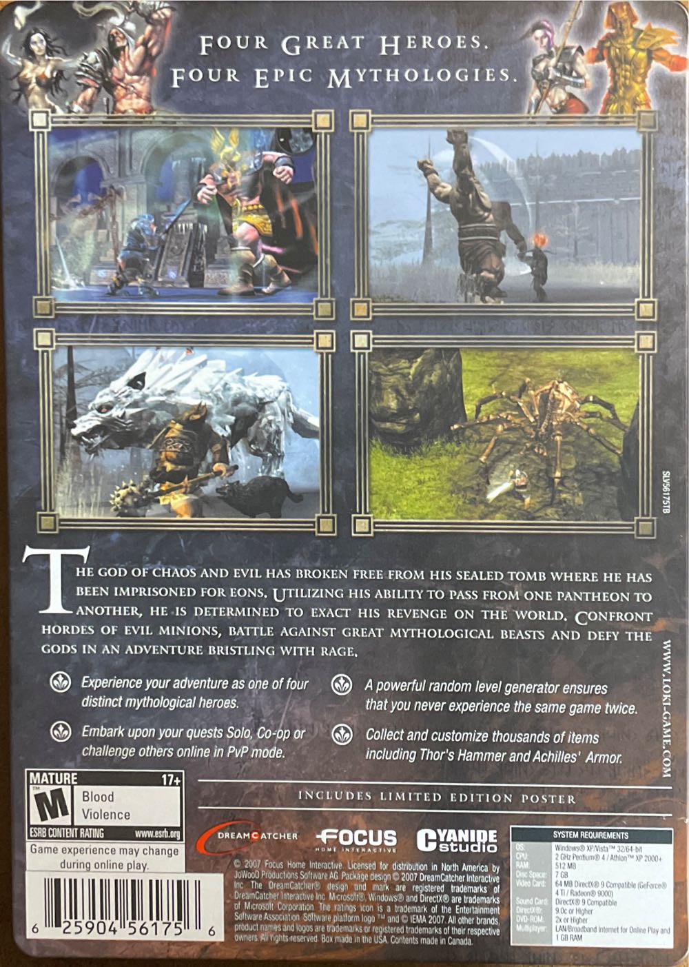 Loki: Heroes of Mythology Limited Edition SteelBook - PC (Dreamcatcher - 1) video game collectible [Barcode 625904561756] - Main Image 2