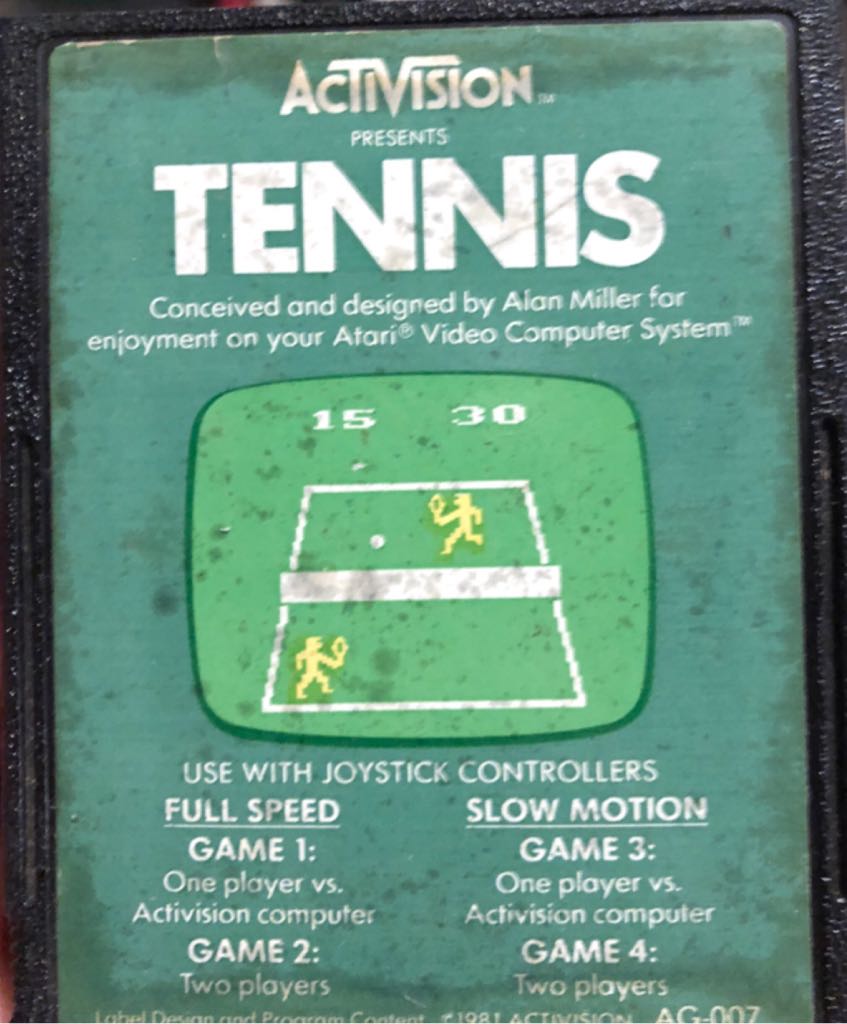Tennis - Atari 2600 video game collectible - Main Image 1