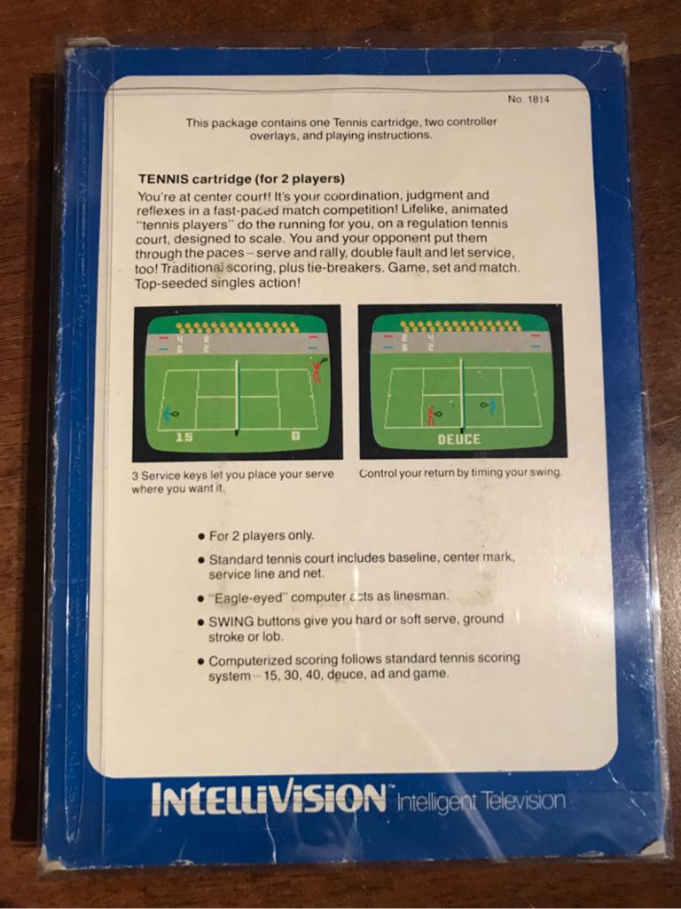 Tennis - Intellivision video game collectible - Main Image 2