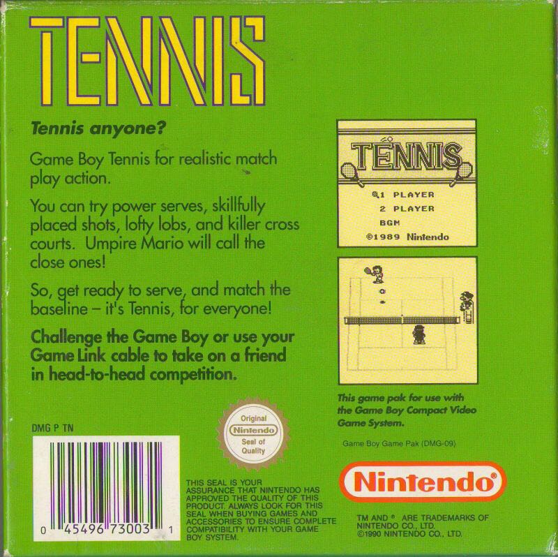 Tennis - Nintendo Game Boy (Nintendo) video game collectible - Main Image 2