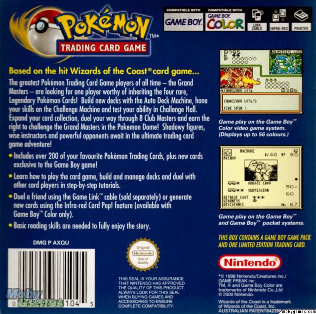 Pokemon Trading Card Game - Nintendo Game Boy Color (1) video game collectible - Main Image 2