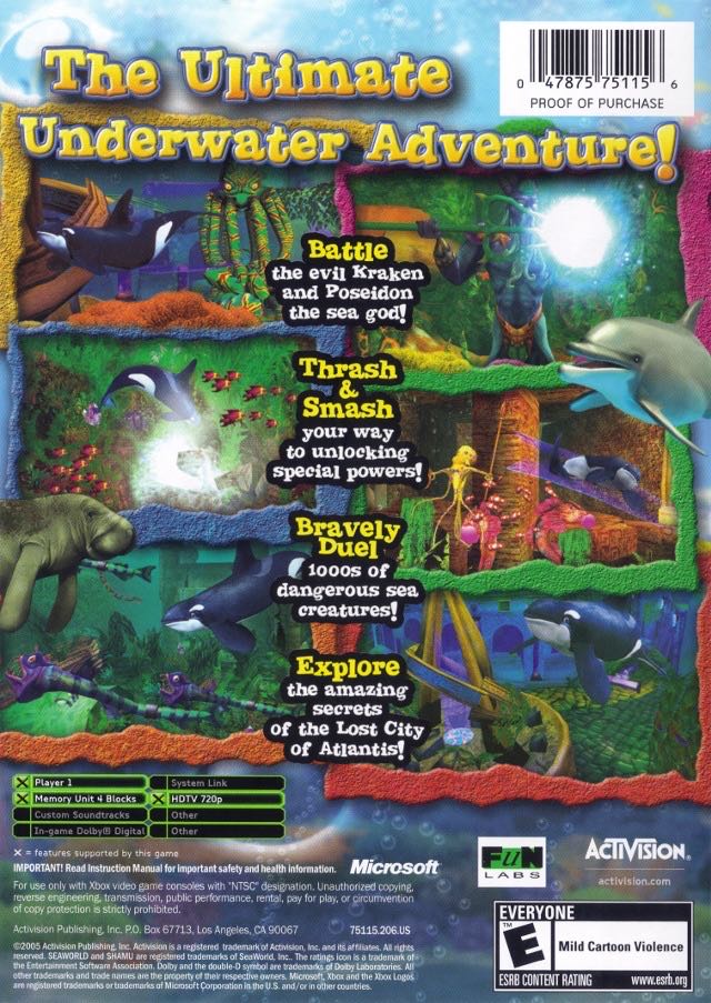 Shamu’s Deep Sea Adventures - Microsoft Xbox (Activision - 1) video game collectible [Barcode 047875751156] - Main Image 2