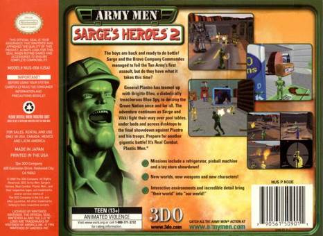 Army Men: Sarges Heores 2 - Nintendo 64 (N64) video game collectible - Main Image 2
