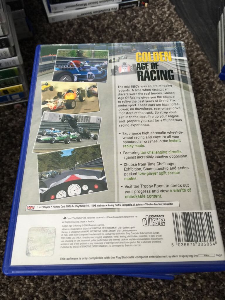 Golden Age Of Racing - Sony PlayStation 2 (PS2) (Midas - 1-2) video game collectible [Barcode 5036675005854] - Main Image 2