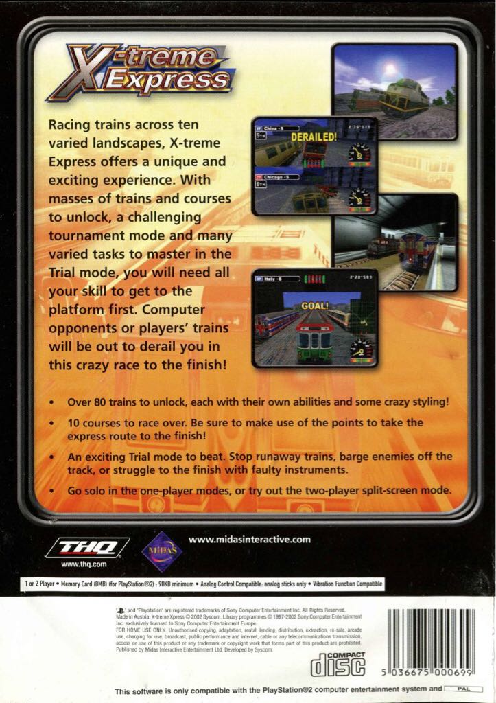 X-treme Express - Sony PlayStation 2 (PS2) (Midas Touch - 1-2) video game collectible [Barcode 5036675000651] - Main Image 2