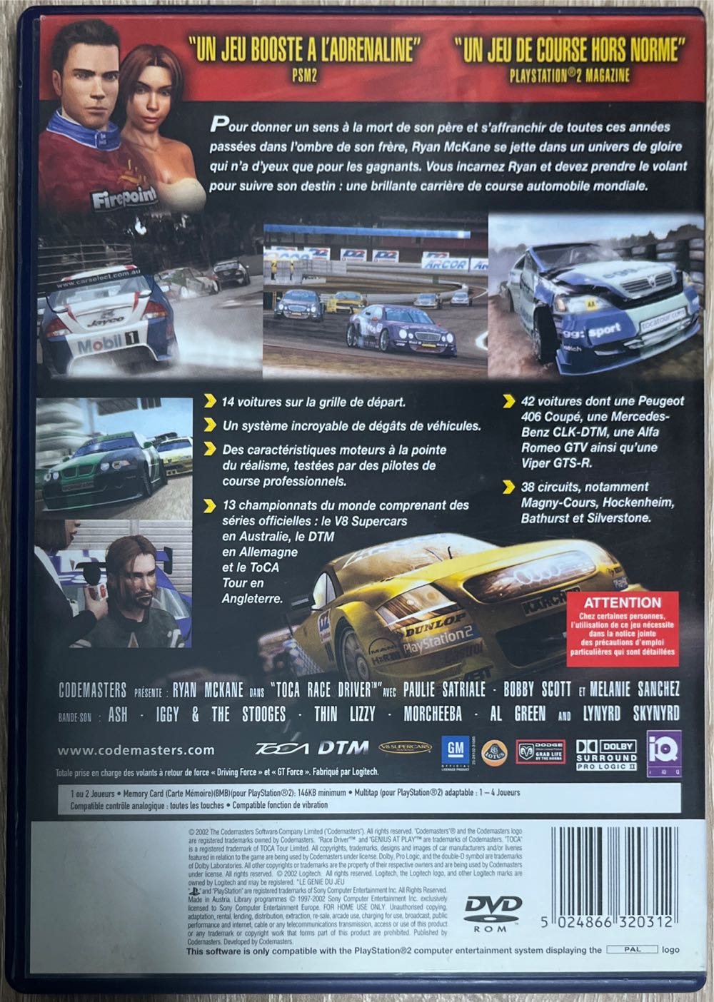 Toca Race Driver - Sony PlayStation 2 (PS2) (1-2) video game collectible [Barcode 5024866320312] - Main Image 2