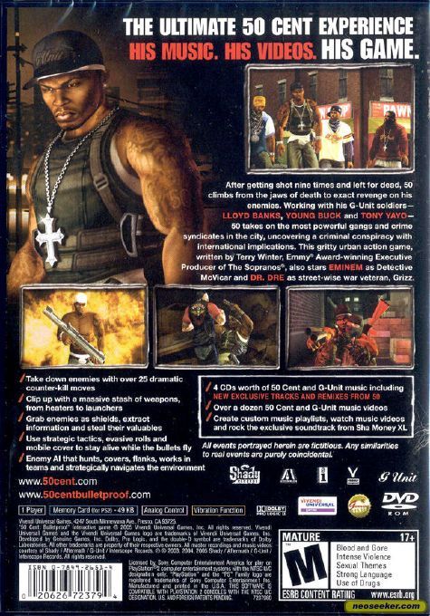 50 Cent Bulletproof - Sony PlayStation 2 (PS2) (Vivendi Universal Games - 1) video game collectible [Barcode 3658542199248] - Main Image 2