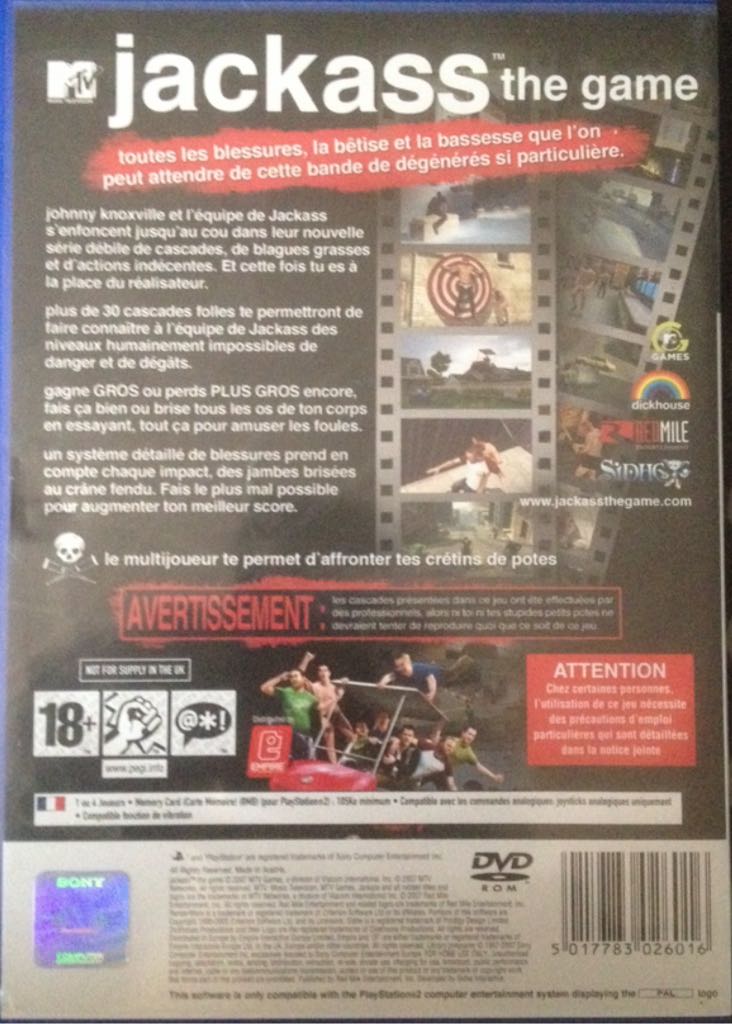 Jackass The Game - Sony PlayStation 2 (PS2) video game collectible [Barcode 5017783026016] - Main Image 2
