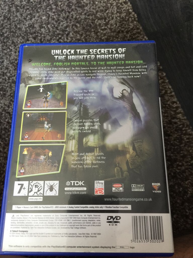 The Haunted Mansion - Sony PlayStation 2 (PS2) (TDK - 1) video game collectible [Barcode 5026555302029] - Main Image 2