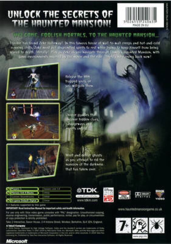 The Haunted Mansion - Microsoft Xbox (Disney Interactive - 1) video game collectible [Barcode 739069640130] - Main Image 2