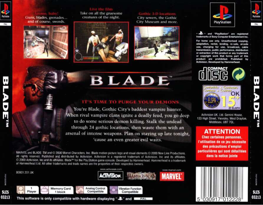 Blade RUS - Sony PlayStation (Activision - 1) video game collectible - Main Image 2