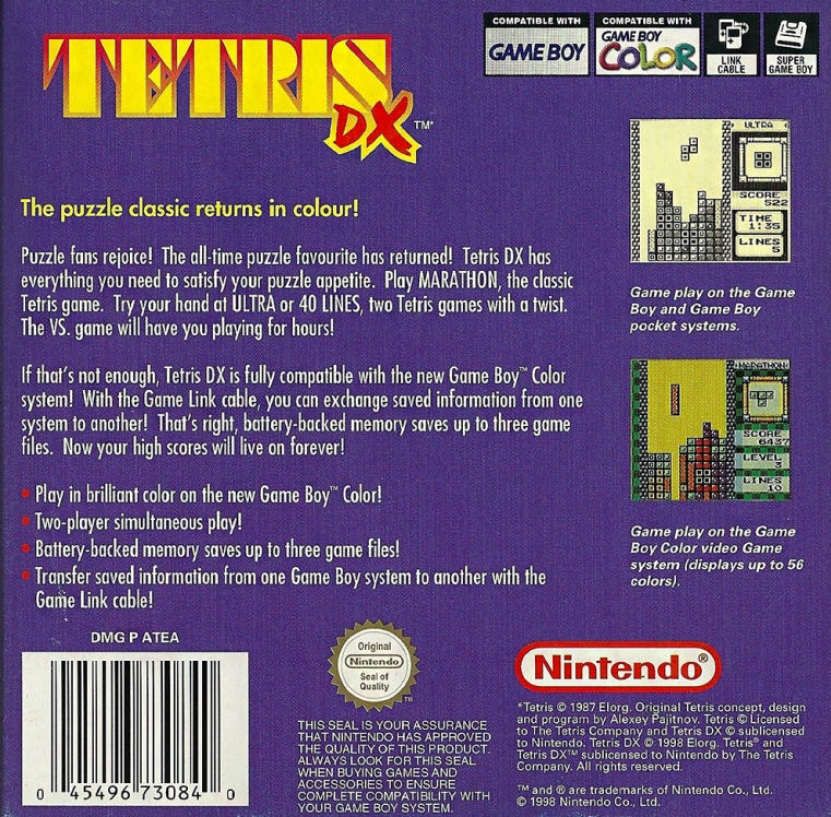 Tetris Dx - Nintendo Switch Online (Nintendo - 1-2) video game collectible - Main Image 2