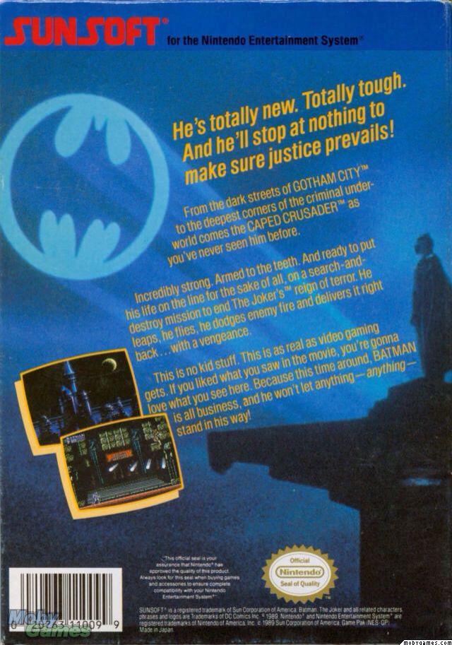 Batman The Video Game - Nintendo Entertainment System (NES) (SunSoft - 1) video game collectible - Main Image 2