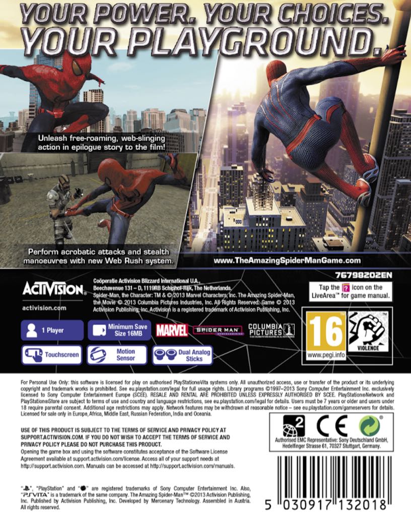 The Amazing Spider-Man - Sony PlayStation Vita (PS Vita) (Activision - 1) video game collectible [Barcode 5030917132018] - Main Image 2