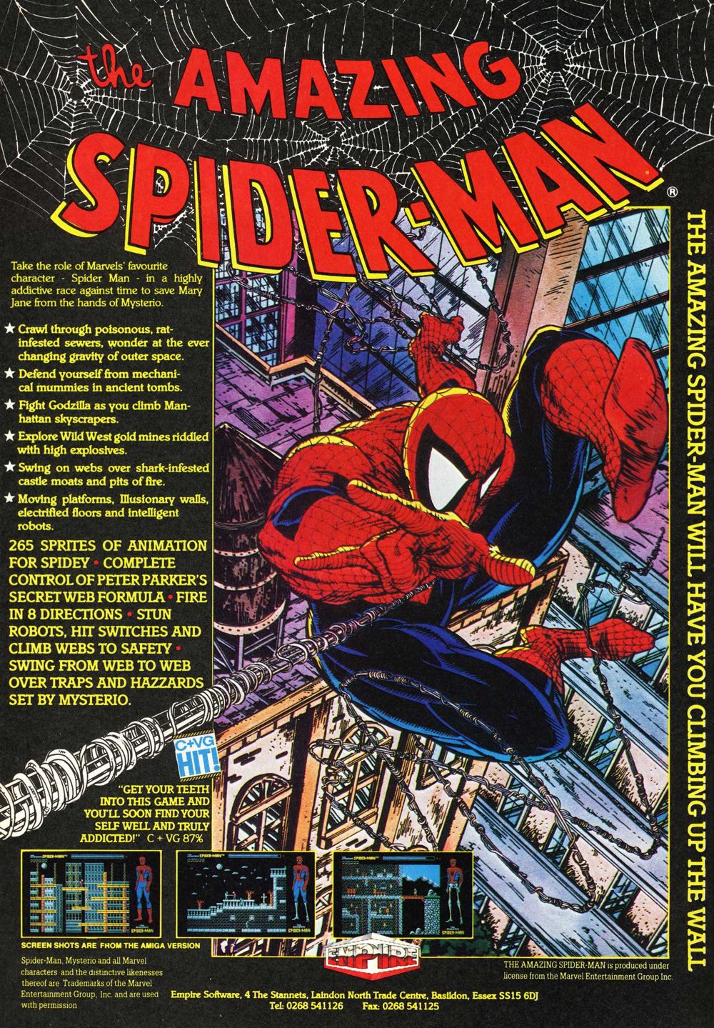 The Amazing Spider-Man - Commodore Amiga (Paragon Software - 1) video game collectible - Main Image 2
