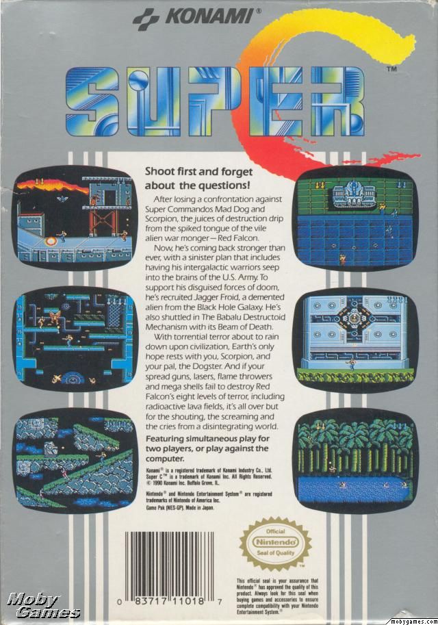 Super C - Nintendo Entertainment System (NES) (Konami - 2) video game collectible - Main Image 2