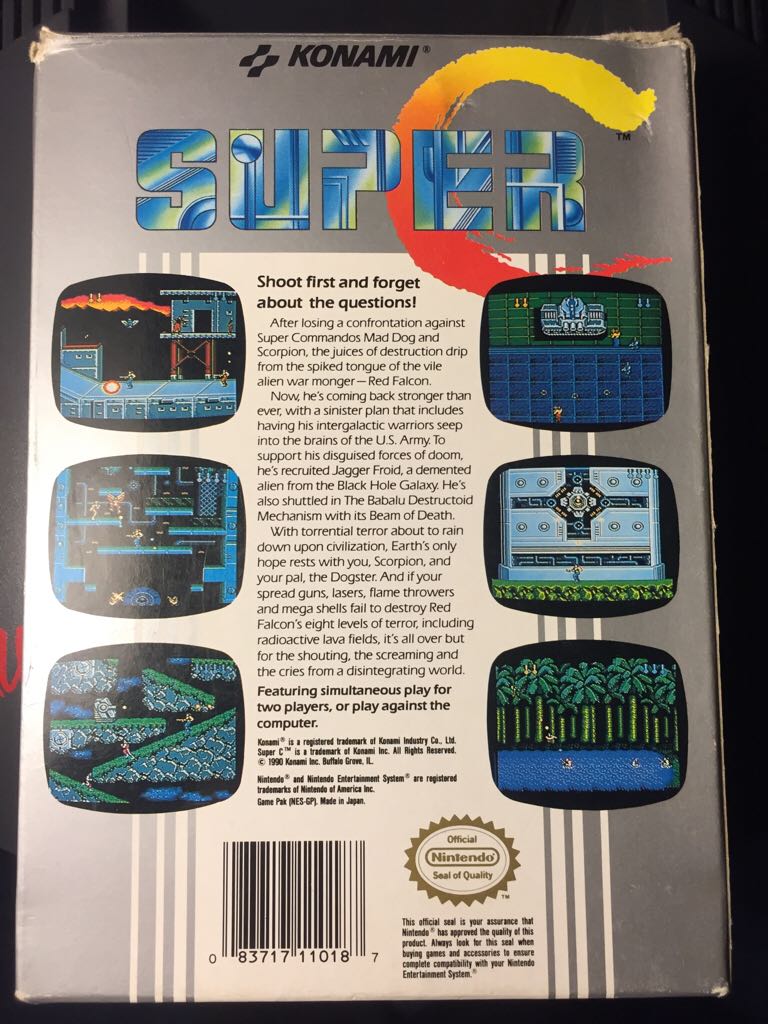 Super C - Nintendo Entertainment System (NES) (Konami) video game collectible - Main Image 2
