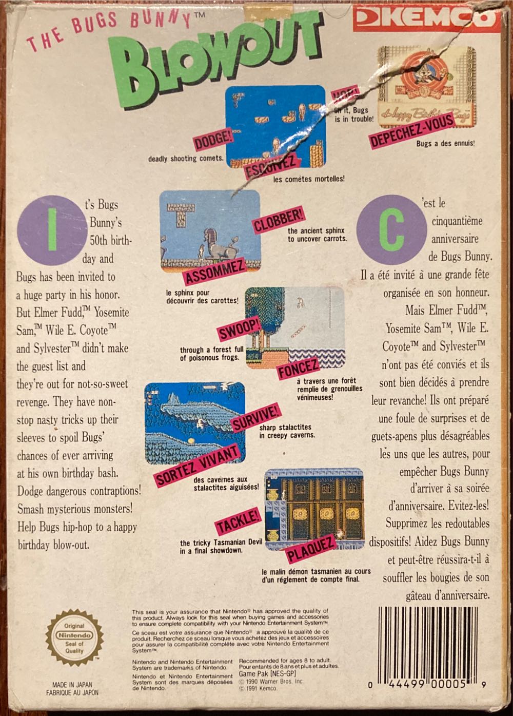 The Bugs Bunny Birthday Blowout - Nintendo Entertainment System (NES) (1) video game collectible - Main Image 3