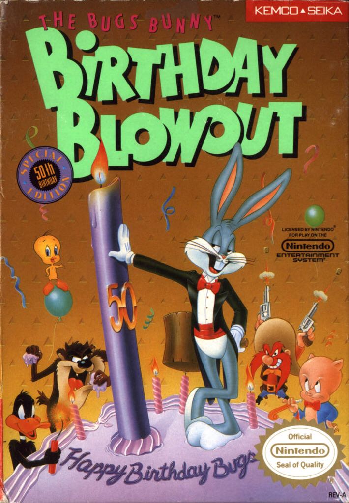 The Bugs Bunny Birthday Blowout - Nintendo Entertainment System (NES) (Kemco-Seika) video game collectible - Main Image 1