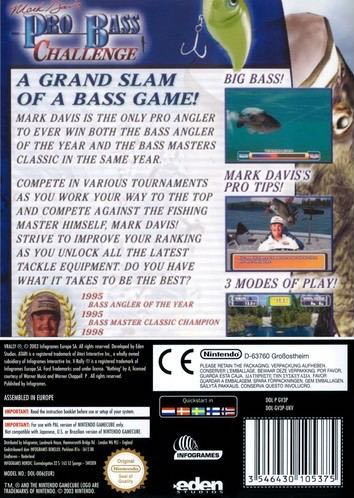 Mark Davis Pro Bass Challenge - Nintendo GameCube (Natsume - 1) video game collectible [Barcode 719593090045] - Main Image 2