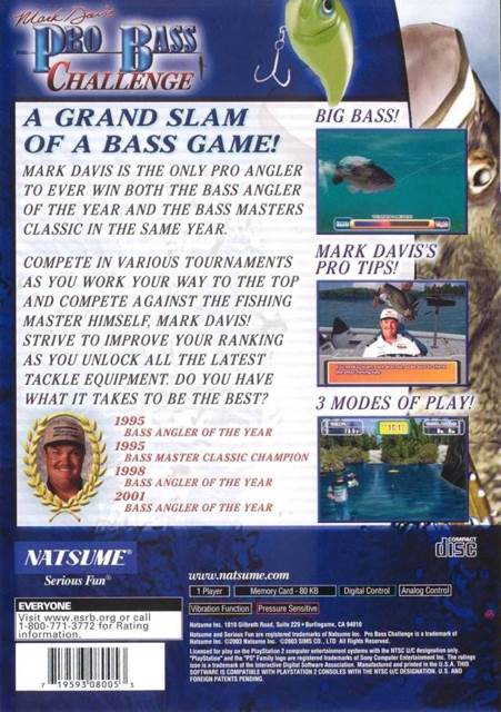 Mark Davis Pro Bass Challenge - Sony PlayStation 2 (PS2) (1) video game collectible [Barcode 8729723080053] - Main Image 2