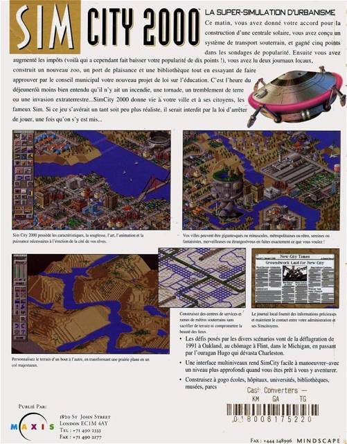 SimCity 2000 - PC (Maxis Software - 1) video game collectible [Barcode 5030930040284] - Main Image 2