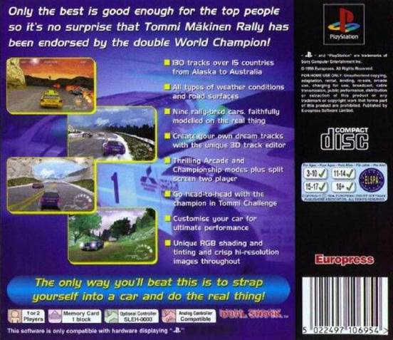 Tommi Makinen Rally - Sony PlayStation (Europress - 2) video game collectible [Barcode 5022497106954] - Main Image 2