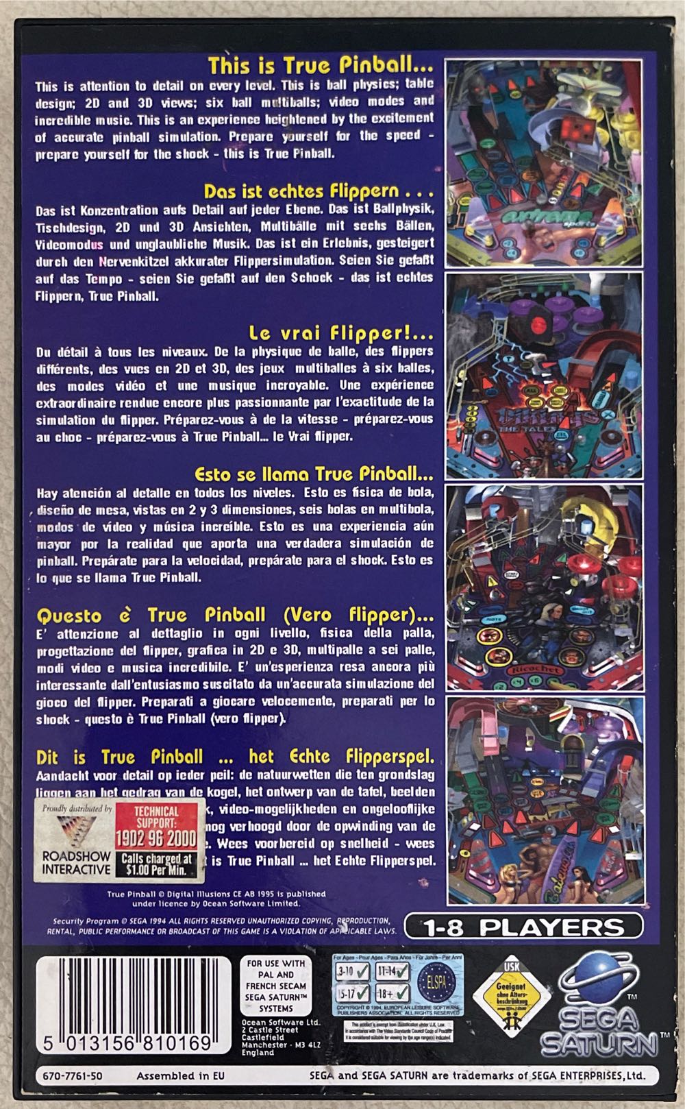 True Pinball - Sega Saturn (Ocean - 4) video game collectible [Barcode 5013156810169] - Main Image 2