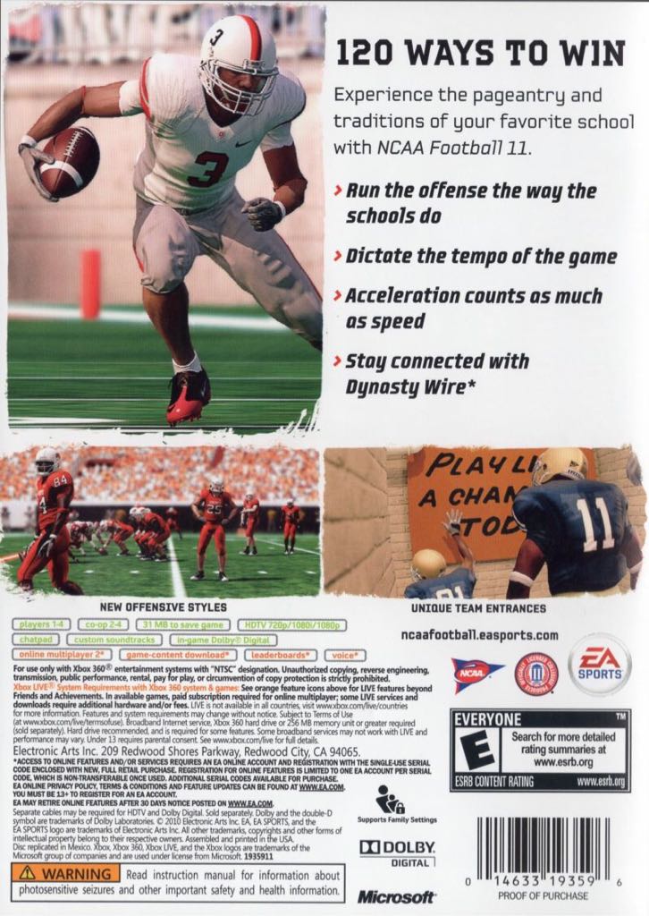 NCAA Football 11 - Microsoft Xbox 360 video game collectible - Main Image 2