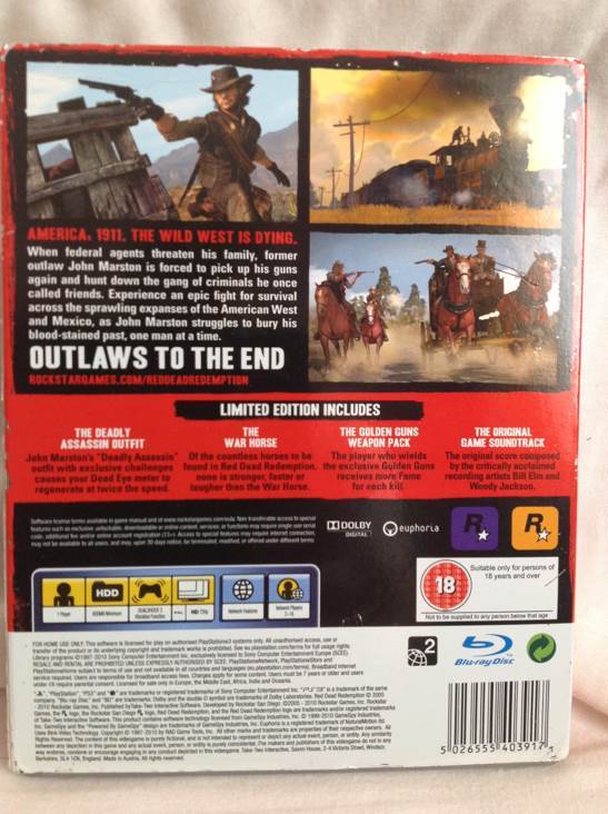 Red Dead Redemption Limited Edition - Sony PlayStation 3 (PS3) (Rockstar Games - 1) video game collectible [Barcode 5026555403917] - Main Image 2