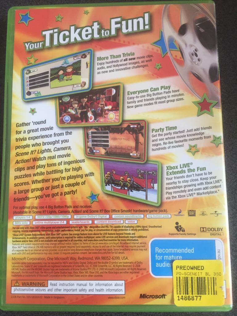 Scene It? - Microsoft Xbox 360 video game collectible - Main Image 2