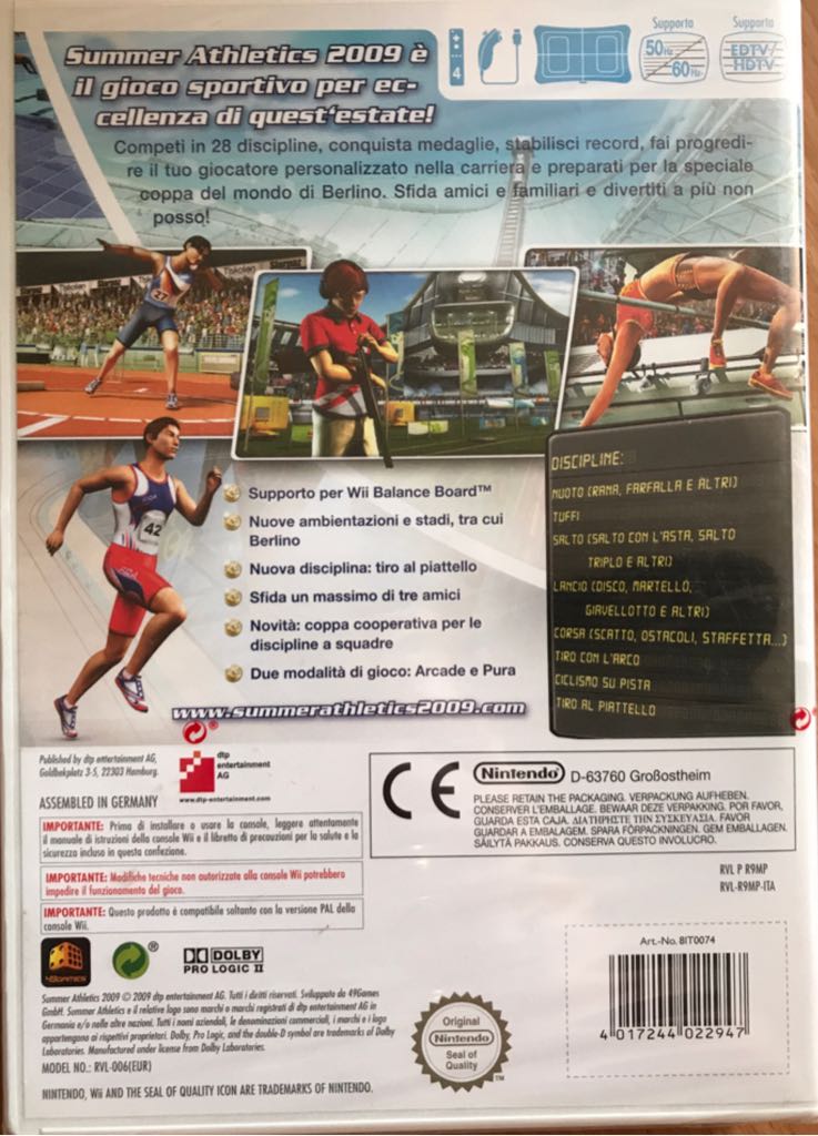 Summer Athletics 2009 - Nintendo Wii video game collectible [Barcode 4017244022947] - Main Image 2