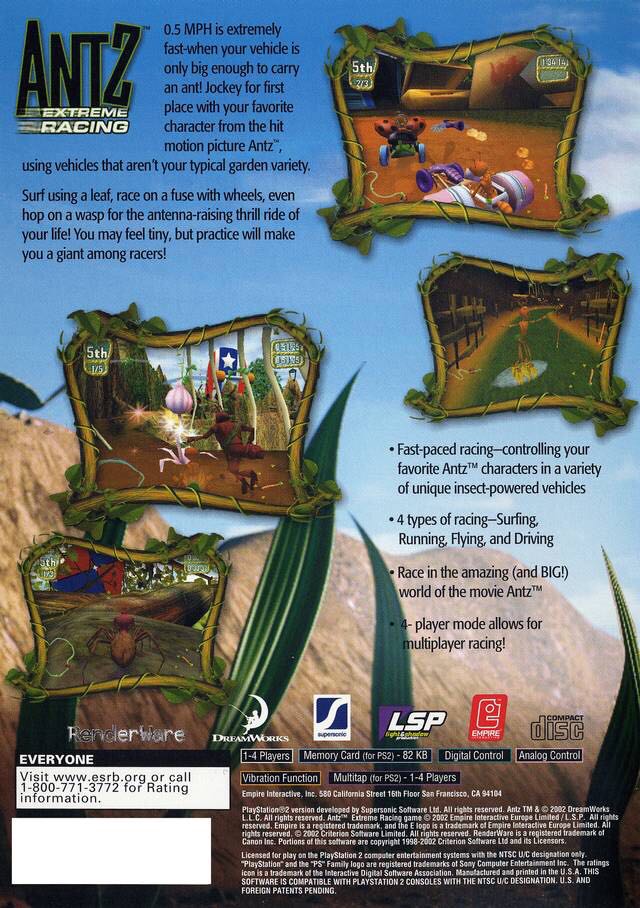 Antz Extreme Racing - Sony PlayStation 2 (PS2) (Empire Interactive - 4) video game collectible [Barcode 020626715881] - Main Image 2