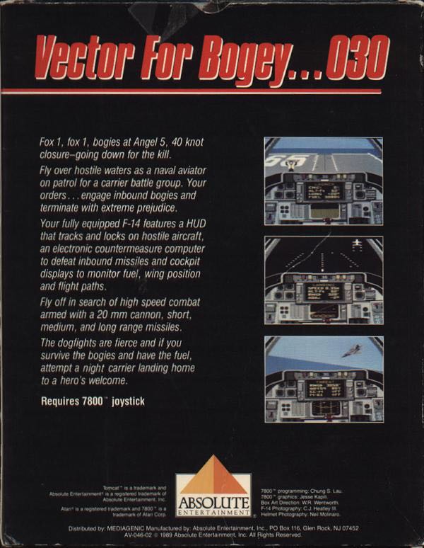 F-14 TOMCAT - Atari 7800 (Absolute Entertaiment) video game collectible - Main Image 2