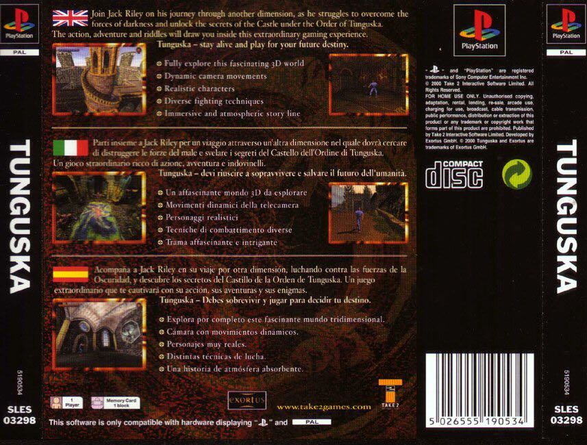 Tunguska - Sony PlayStation (Take-Two Interactive Software - 1) video game collectible [Barcode 5026555190534] - Main Image 2
