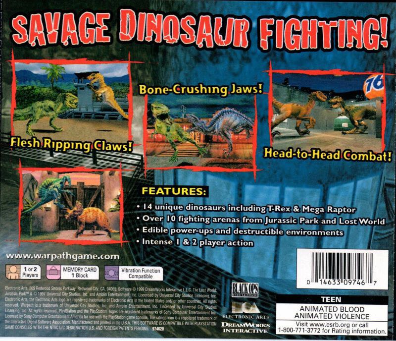 Jurassic Park Warpath - Sony PlayStation ((EA) Electronic Arts) video game collectible [Barcode 5030932021199] - Main Image 2