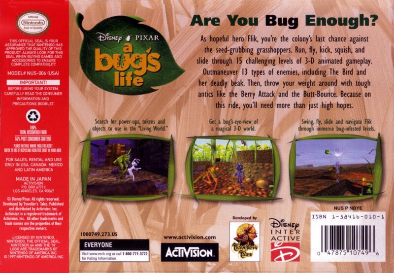 A Bugs Life - Nintendo 64 (N64) (Nintendo) video game collectible - Main Image 2