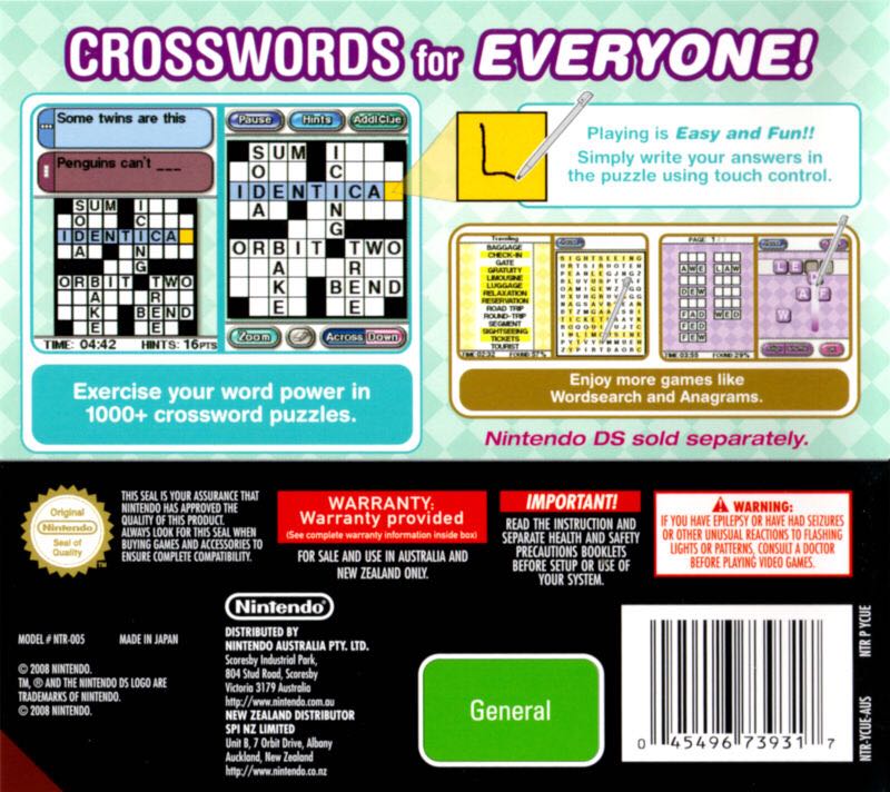 CrossworDS - Nintendo DS (Nintendo - 1) video game collectible [Barcode 045496739317] - Main Image 2