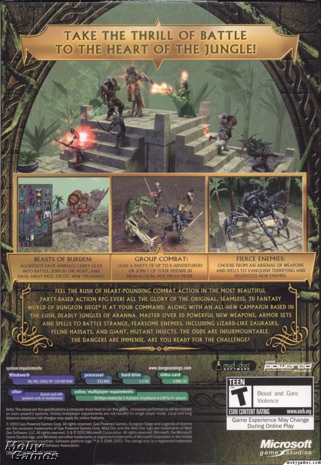 Dungeon Siege: Legends of Aranna - PC (Microsoft Game Studios - 1) video game collectible [Barcode 805529948143] - Main Image 2