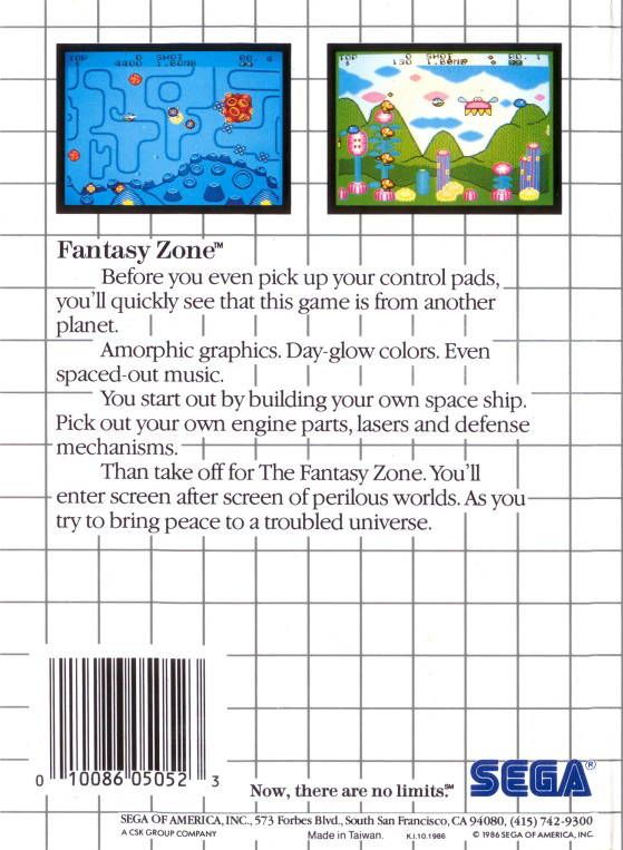 Fantasy Zone - Sega Master System (Sega - 1) video game collectible [Barcode 010086050523] - Main Image 2