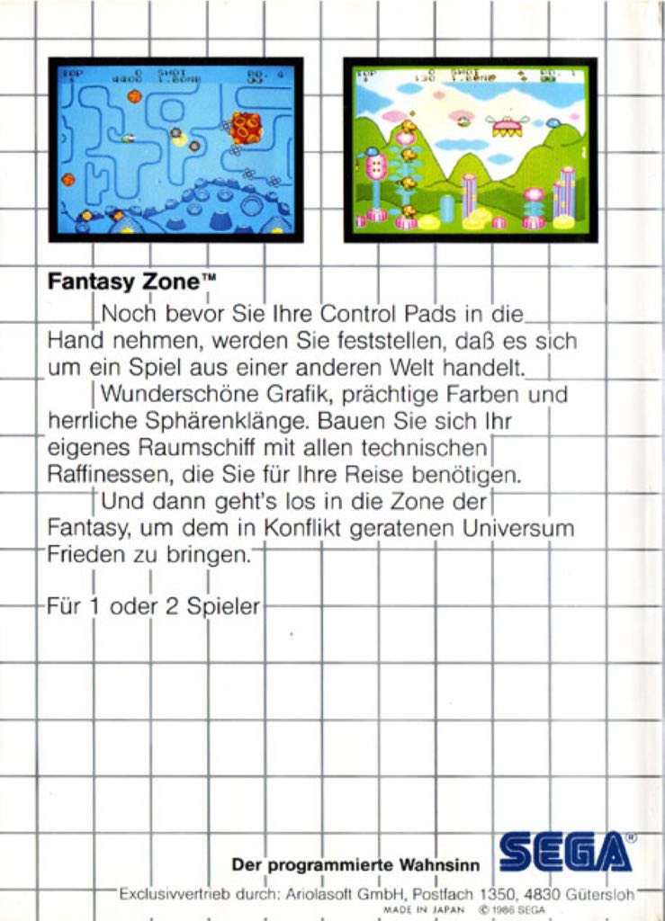 Fantasy Zone - Nintendo Entertainment System (NES) video game collectible [Barcode 5012967970024] - Main Image 2