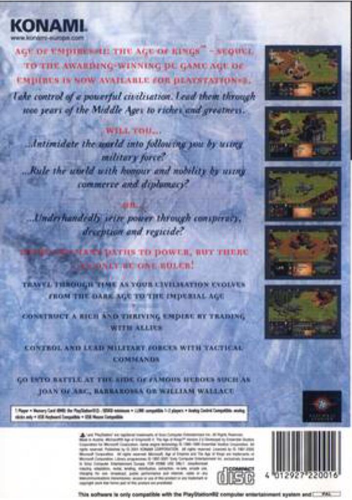 Age Of Empires 2: Age of Kings - Sony PlayStation 2 (PS2) (Konami - 1-4) video game collectible [Barcode 4012927220030] - Main Image 2