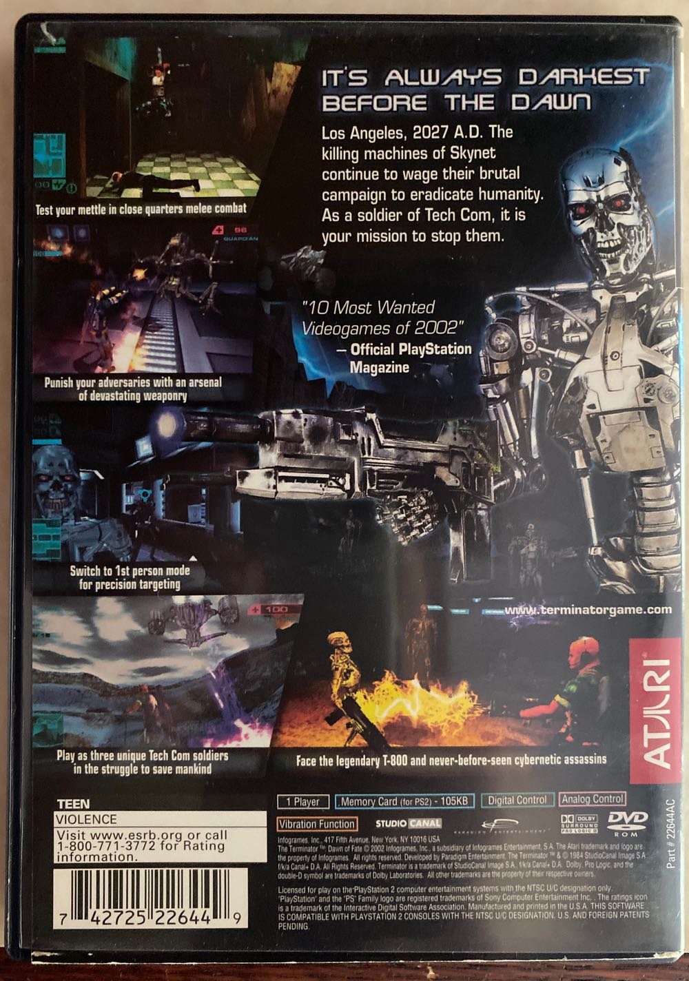 The Terminator: Dawn Of Fate - Sony PlayStation 2 (PS2) (Infogrames - 1) video game collectible [Barcode 742725226449] - Main Image 4