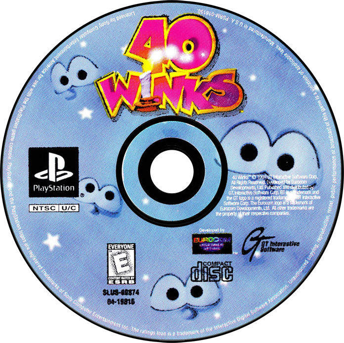 40 Winks - Sony PlayStation (GT Interactive Software - 1) video game collectible [Barcode 742725198159] - Main Image 3