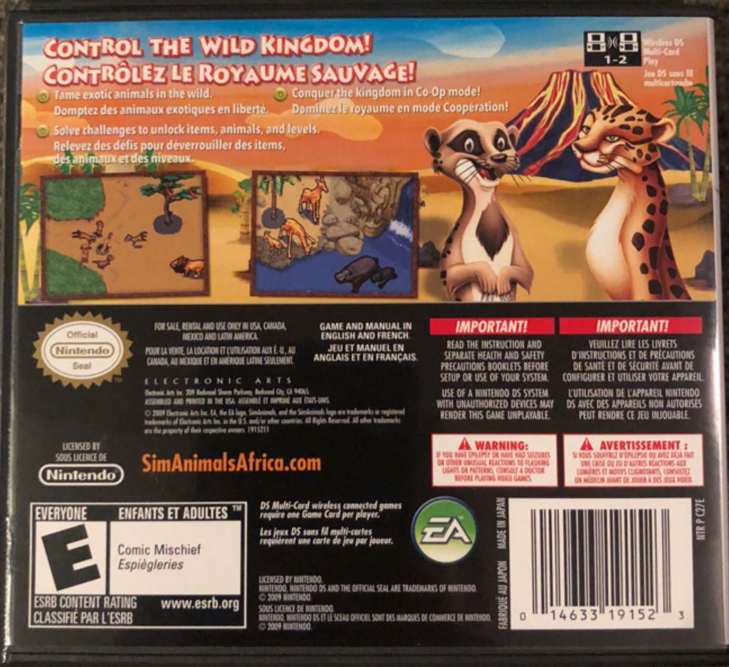 SimAnimals Africa - Nintendo DS (EA) video game collectible [Barcode 014633191523] - Main Image 2
