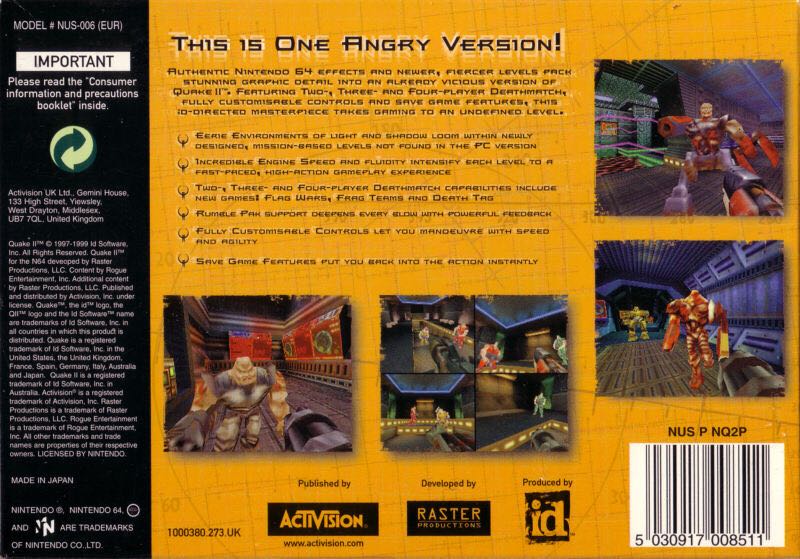 Quake 2 - Nintendo 64 (N64) (Activision) video game collectible - Main Image 2